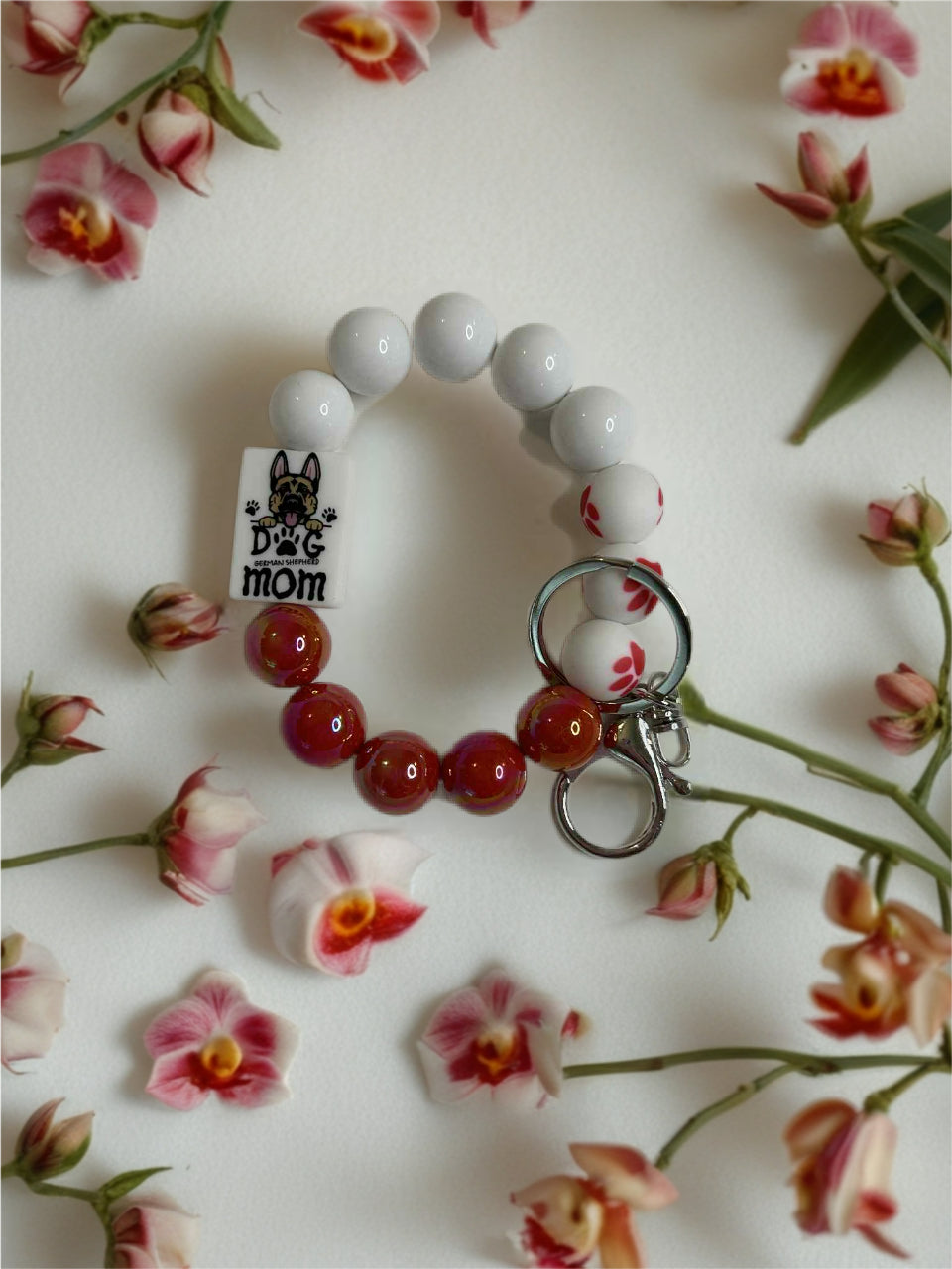 Acrylic/Silicone Beaded Keychain Wristlet