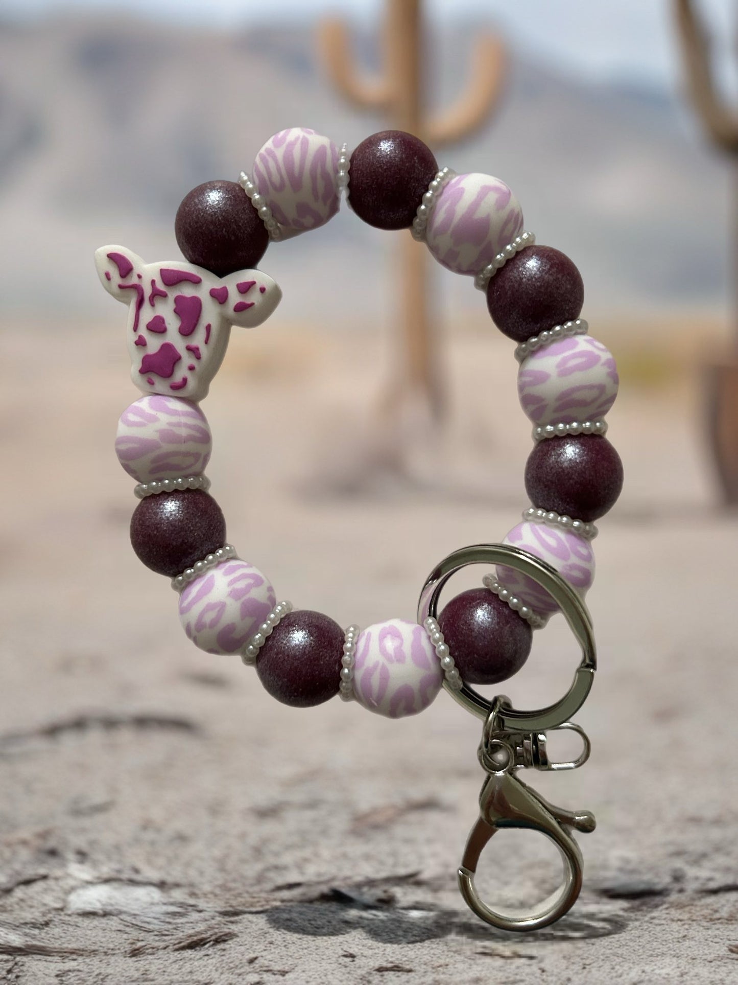 Silicone Beaded Keychain Wristlet