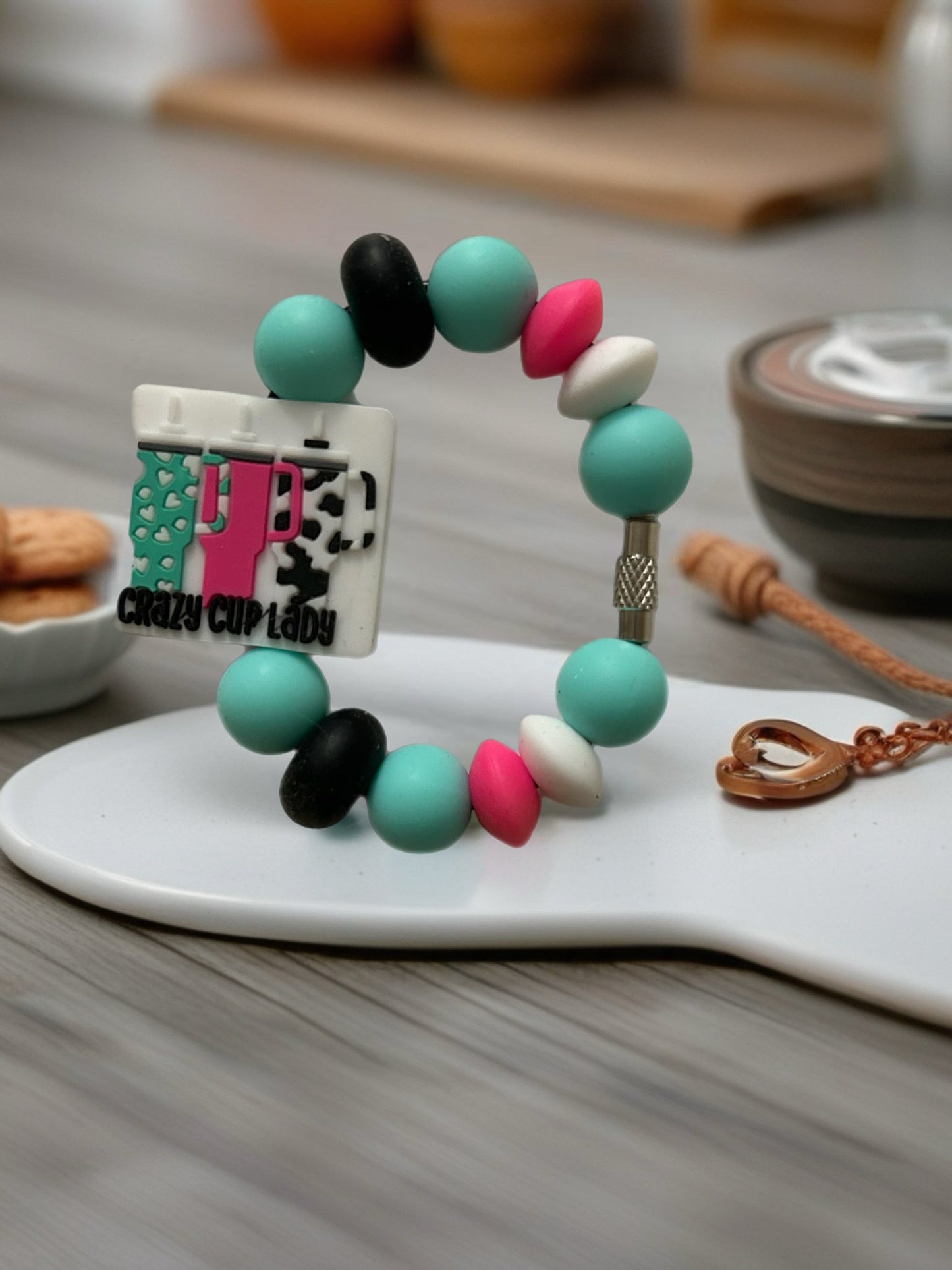 Beaded cup charm