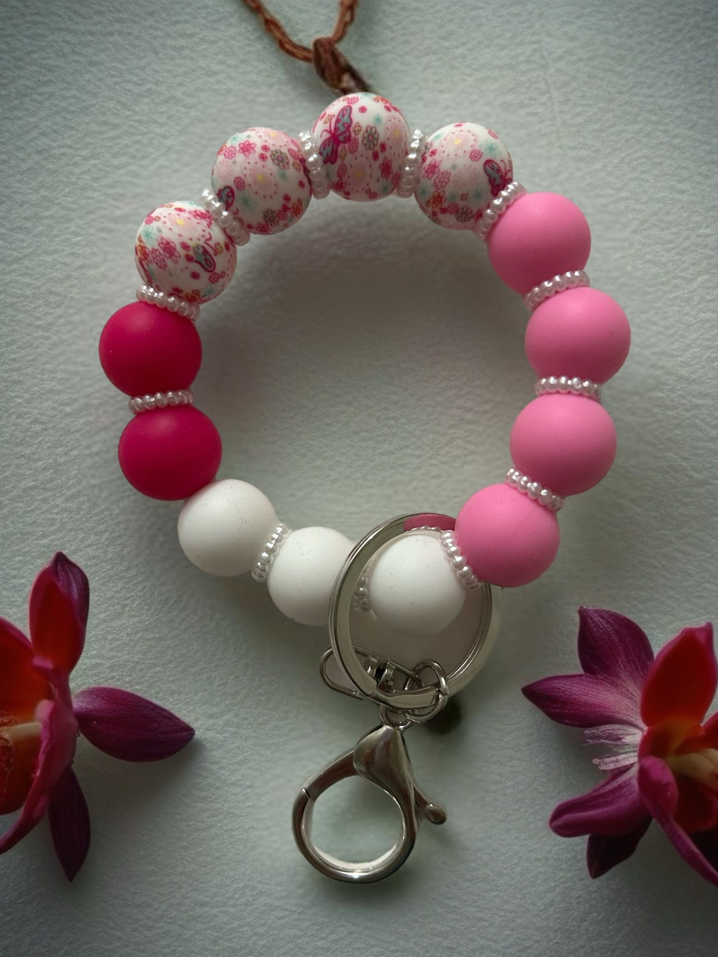 Silicone Beaded Keychain Wristlet