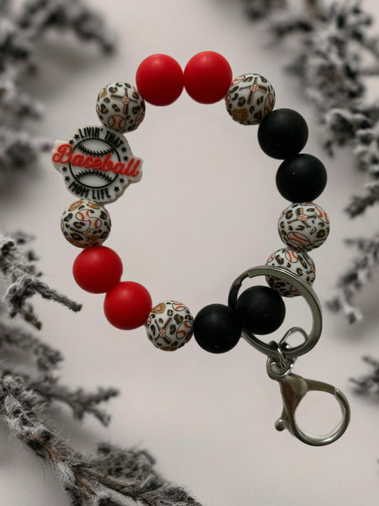 Silicone Beaded Keychain Wristlet