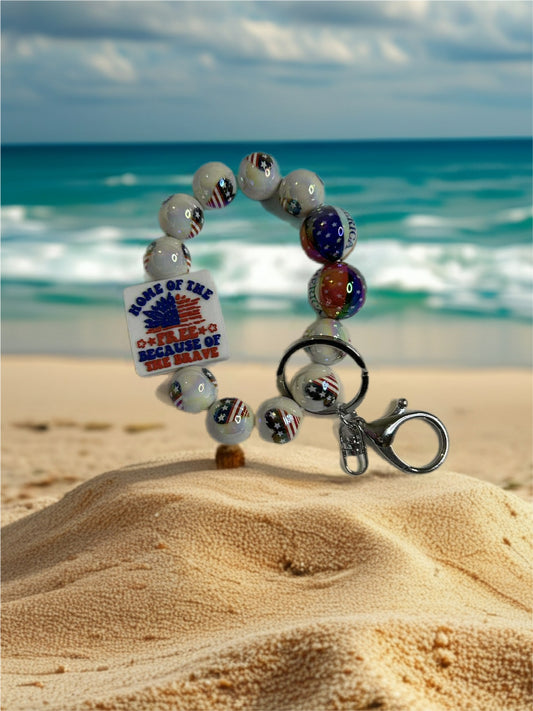 Acrylic Beaded Keychain Wristlet