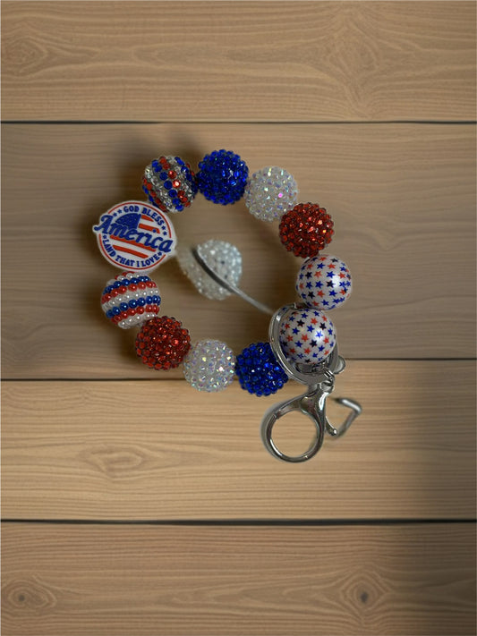 Acrylic Beaded Keychain Wristlet