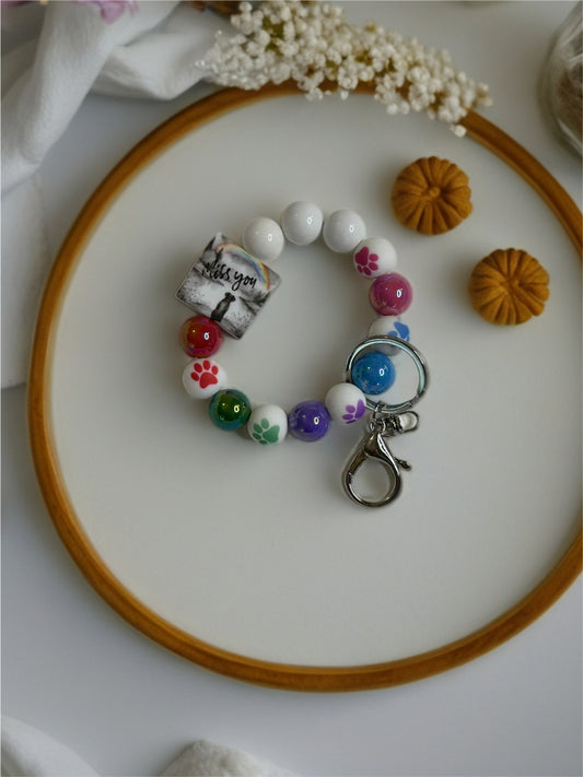 Acrylic and silicone Beaded Keychain Wristlet