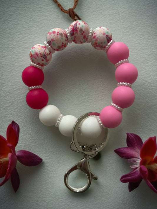 Silicone Beaded Keychain Wristlet