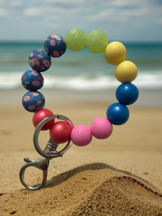 Silicone Beaded Keychain Wristlet