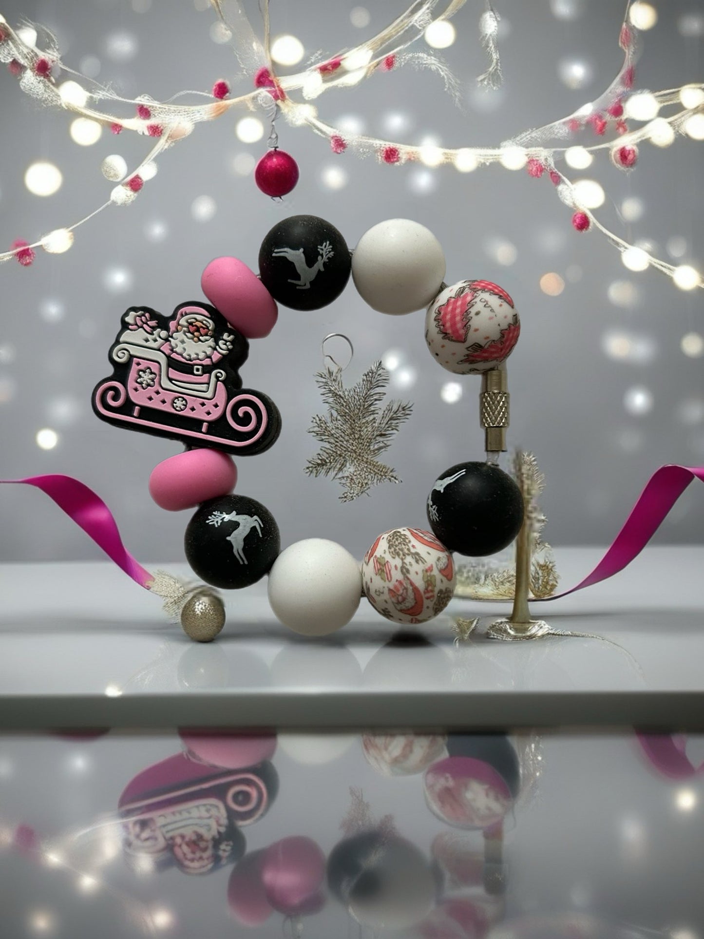 Beaded cup charm Christmas