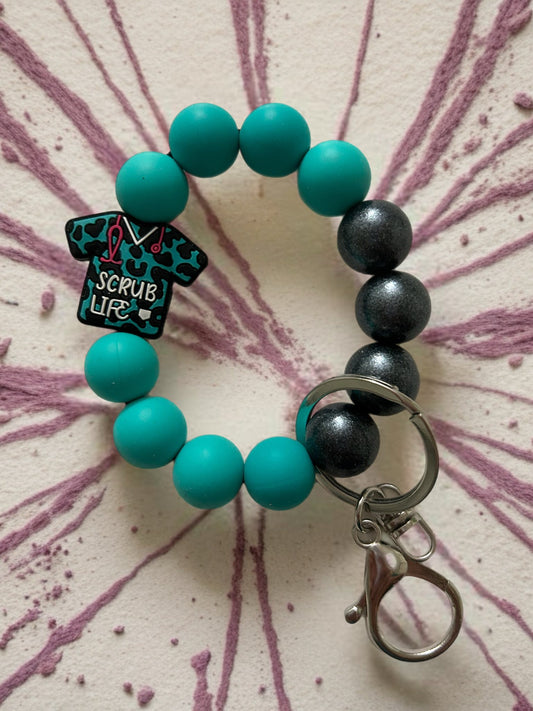 Silicone Beaded Keychain Wristlet