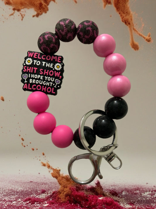 Silicone Beaded Keychain Wristlet