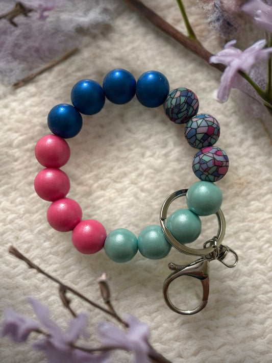 Silicone Beaded Keychain Wristlet