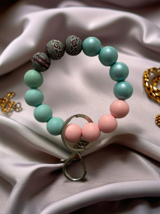 Silicone Beaded Keychain Wristlet