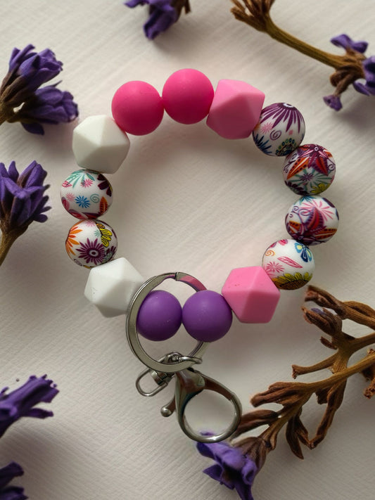 Silicone Beaded Keychain Wristlet