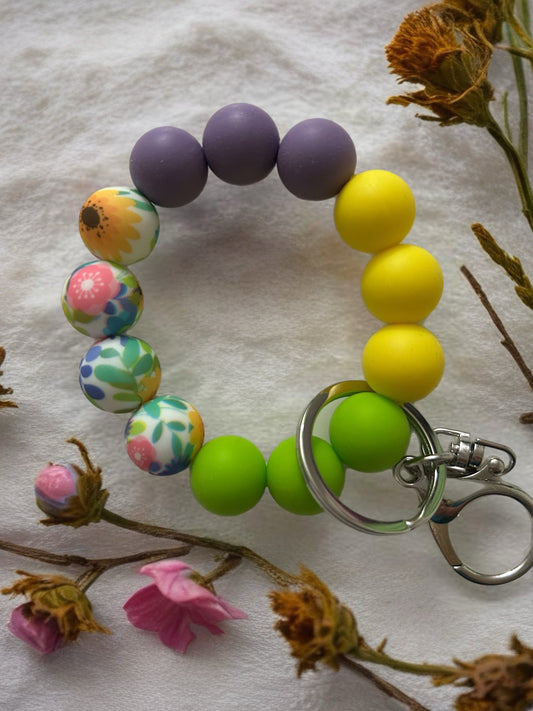 Silicone Beaded Keychain Wristlet